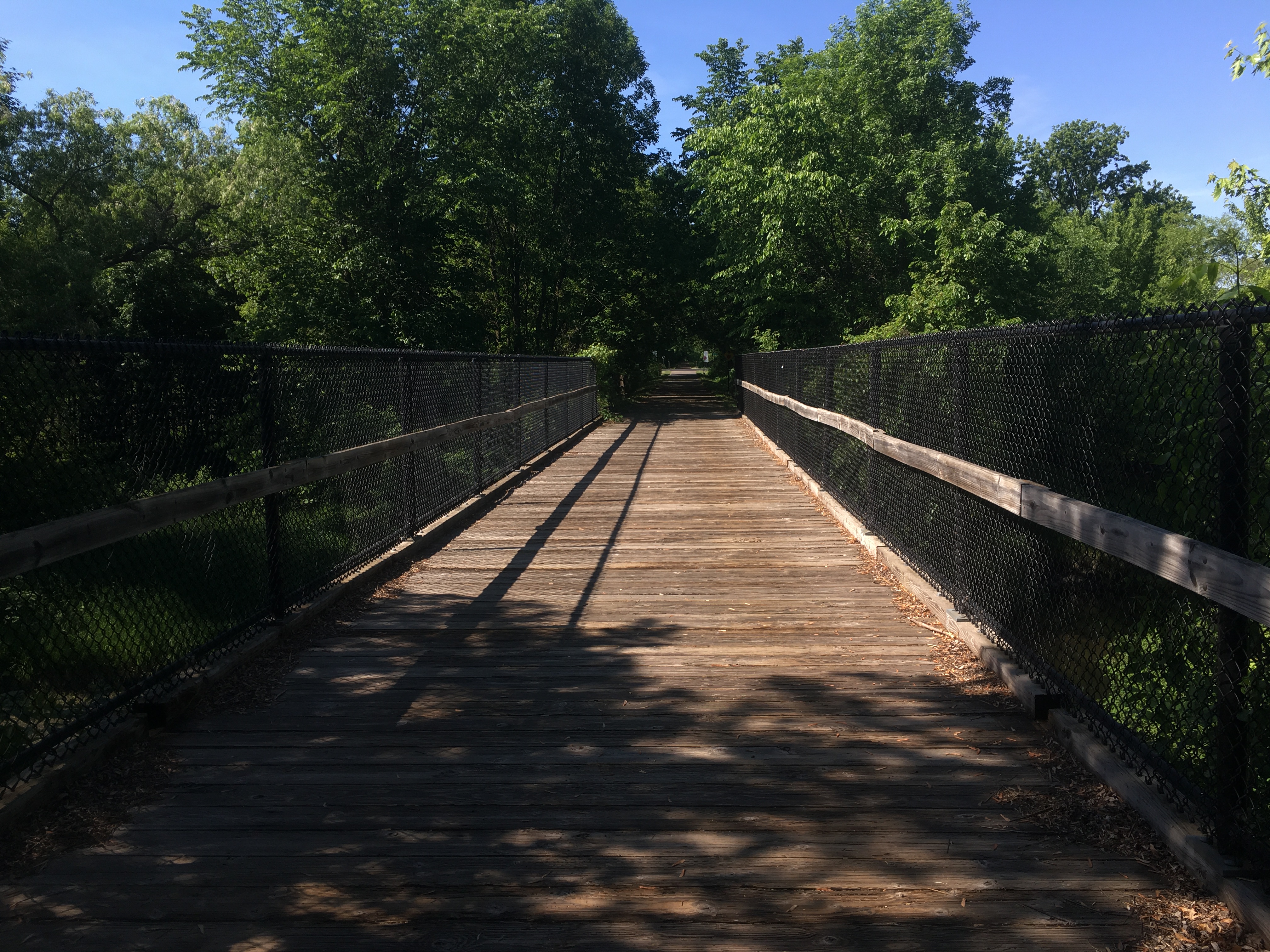 A long-ish bridge across a pretty river