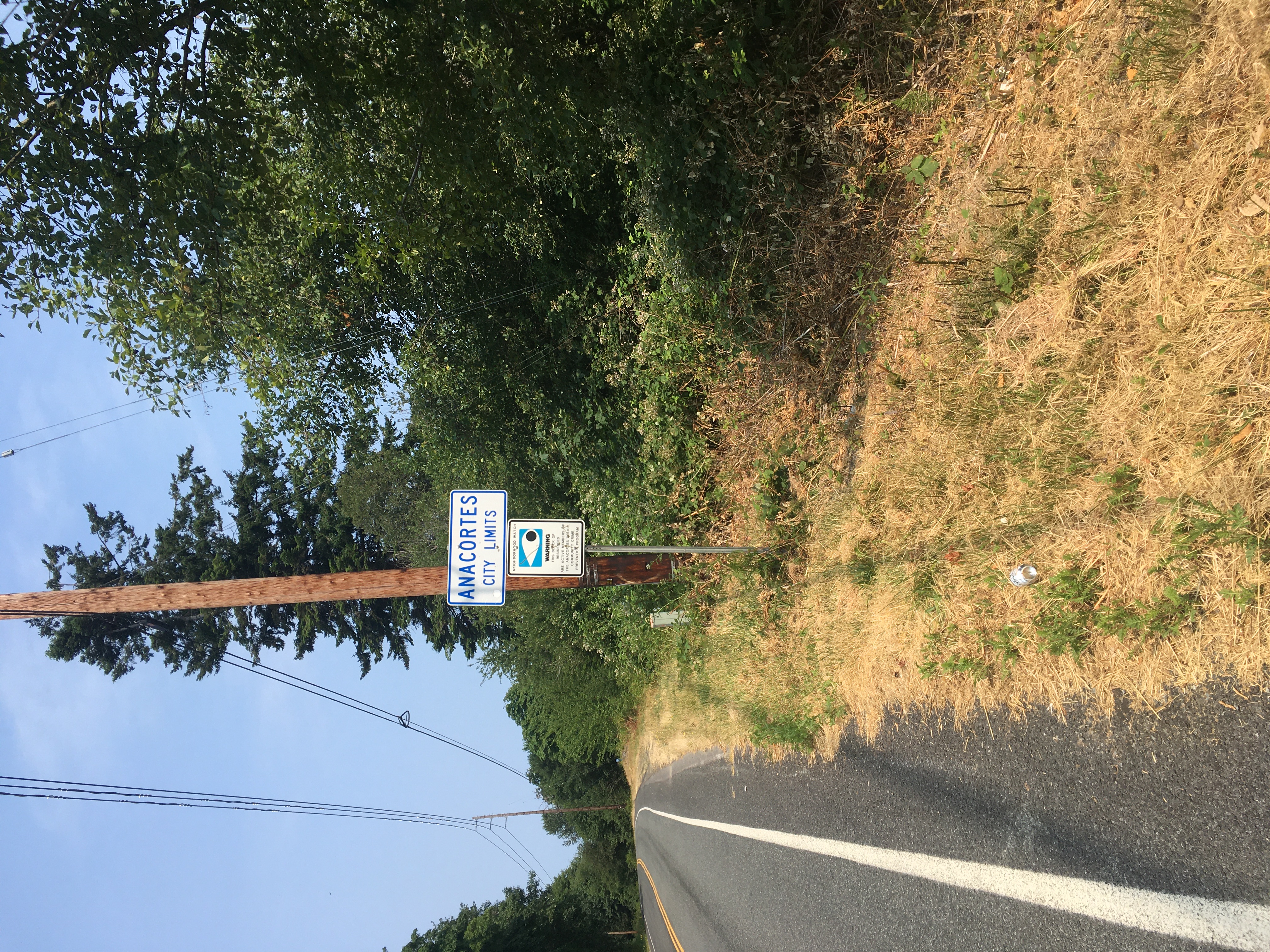 A road sign reads ANACORTES
CITY LIMITS