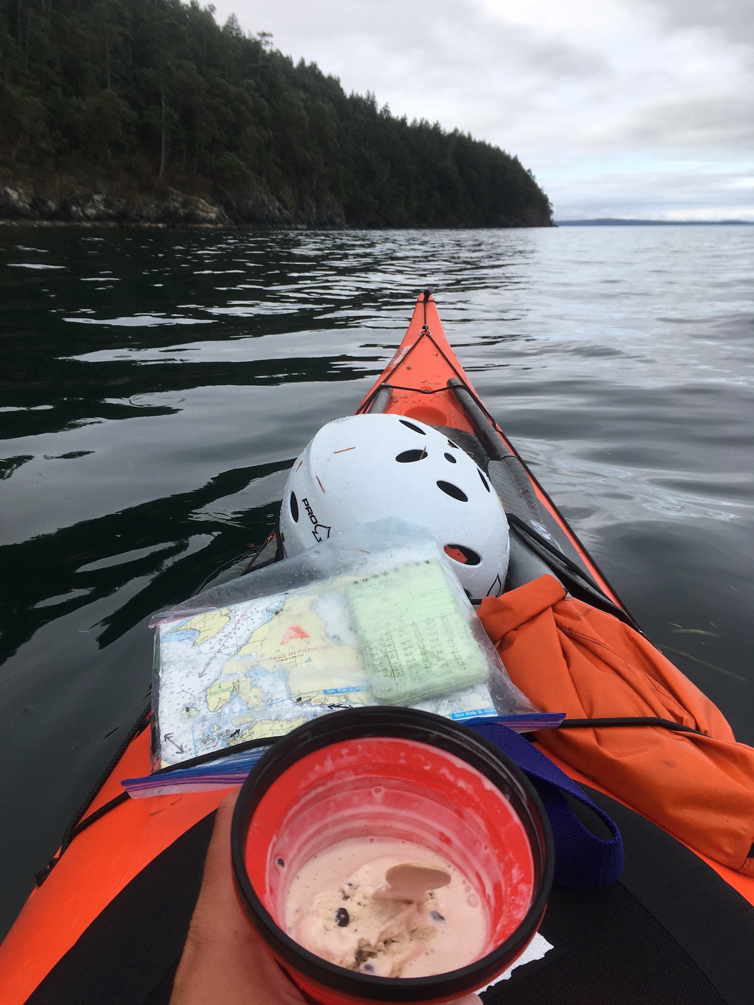 Ice cream on day four of circumnavigation of Orcas (thanks West Beach Resort!)