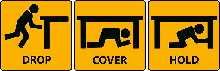 Drop, cover and hold diagram