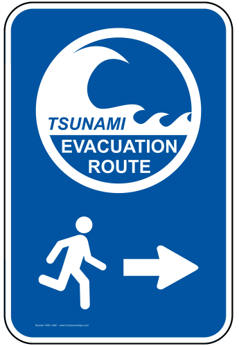 Tsunami evacuation sign